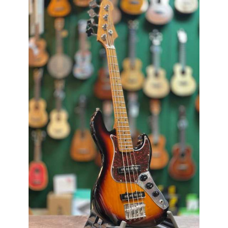 Guitare Basse Électrique 4 Cordes Tobacco Sunburst Avec Pickguard